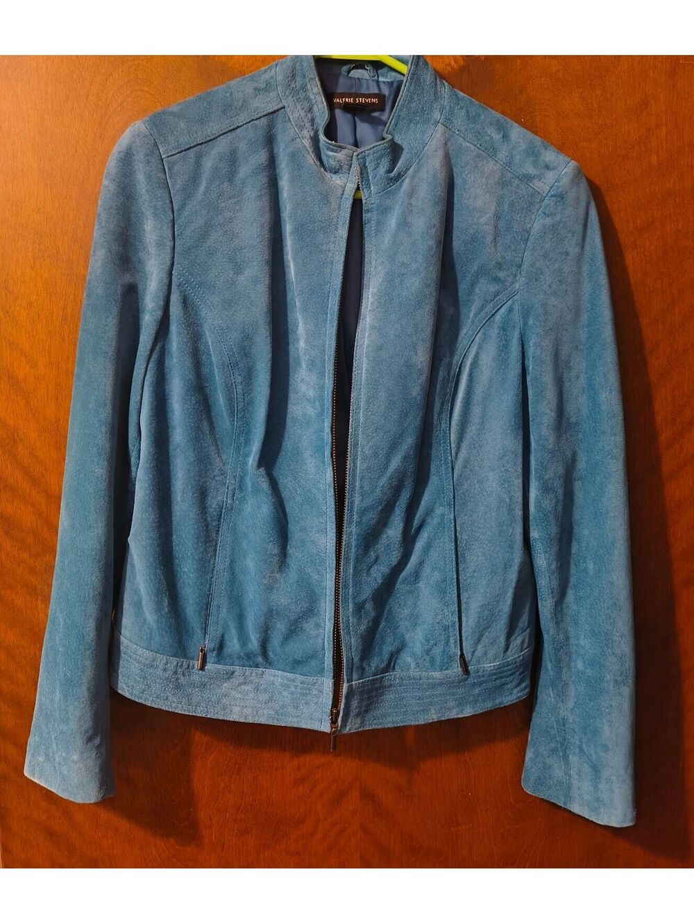 Valerie Stevens Women's Medium Blue Suede Leather Jacket